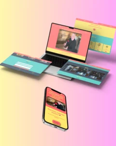 Gyerekbarát, színes és vidám weboldal dizájn játékos elemekkel, amely könnyen használható a szülők számára